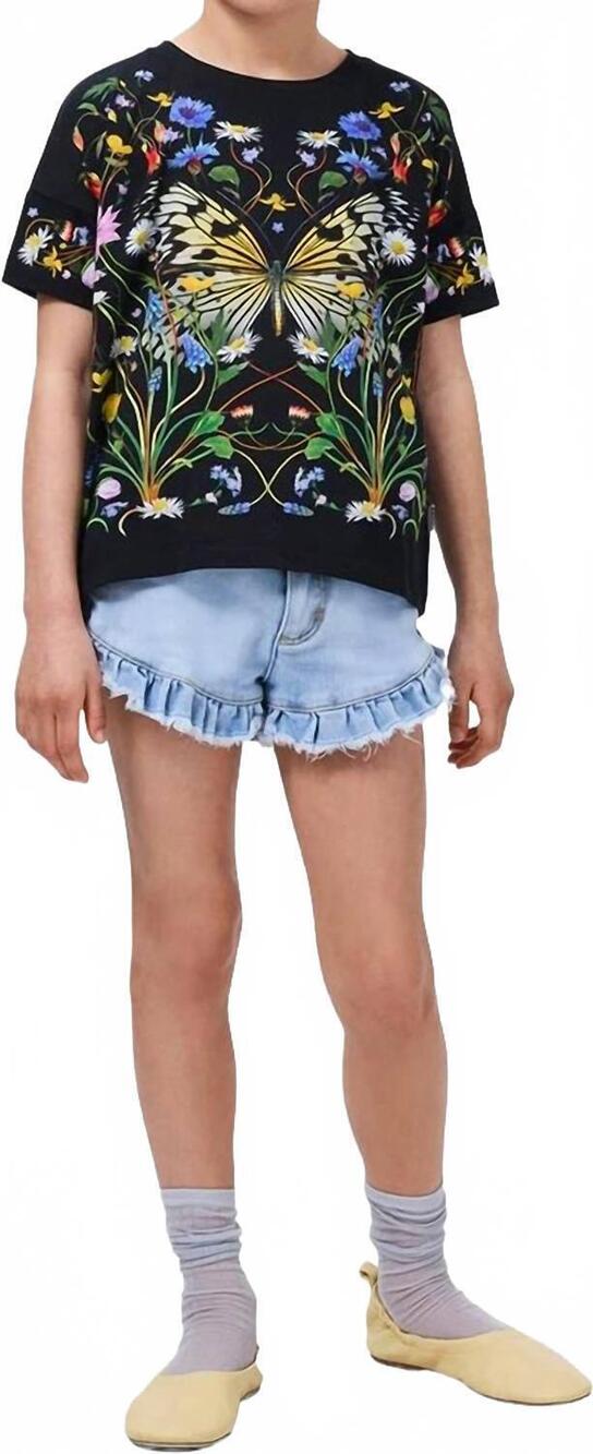 NEW MOLO raeesa short sleeve tee in nouveau butterfly